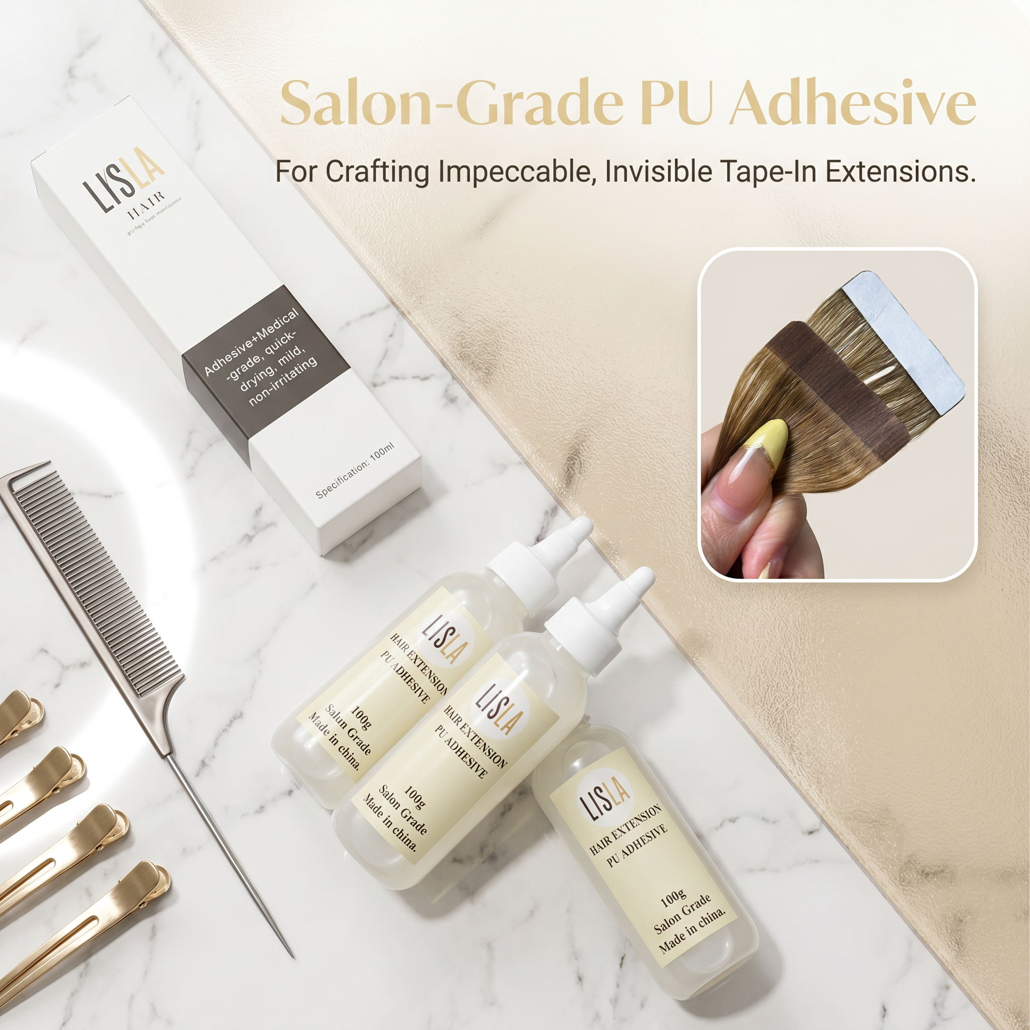 Tape ins Hair Glue (Clear & Black)